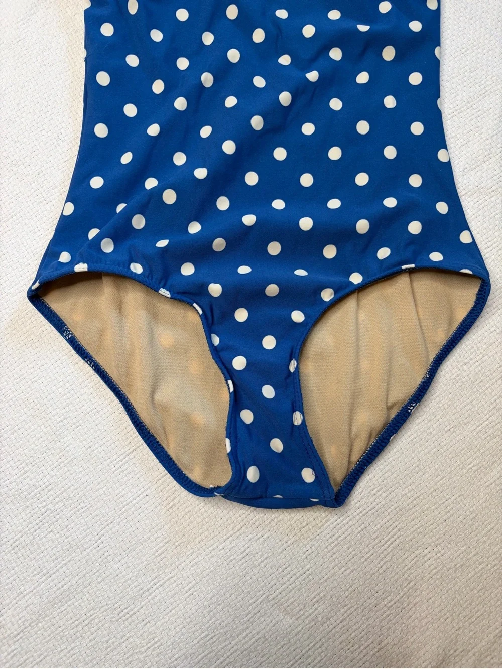 Blue Polka Dot Delia*s Vintage One-Piece Swimsuit (A)